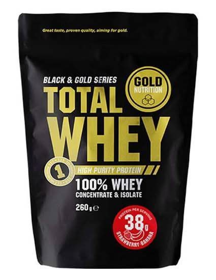 Total Whey Morango e Banana Gold Nutrition emb. 260 gr