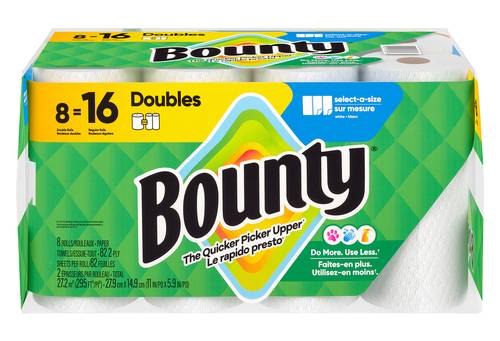Bounty 2 Ply Select a Size Double Roll Paper Towels, 27.9x14.9 cm (8 ct)