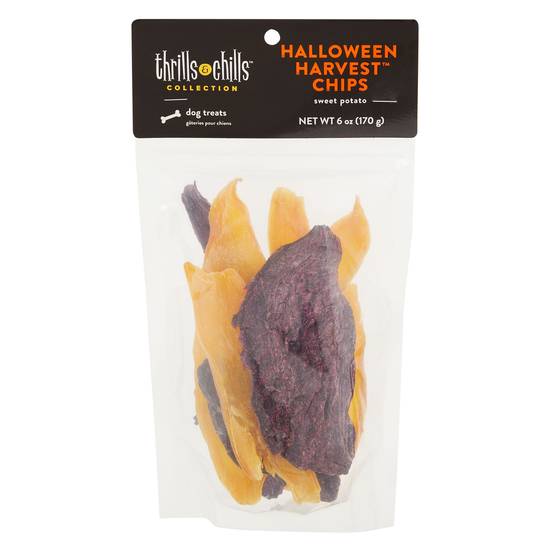 Thrills & Chills Halloween Harvest Mixed Sweet Potato Chips All Life Stage Dog Treats - Sweet Potato (Flavor: Sweet Potato, Size: 6 Oz)