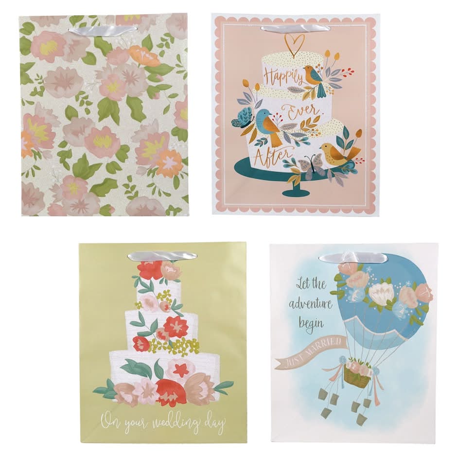 Voilà Large Bridal Shower Gift Bags, 10x12 in.