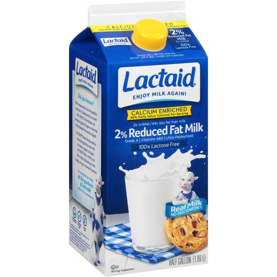 Lactaid 100% Lactose 2% Reduced Fat Milk (1.89 L)
