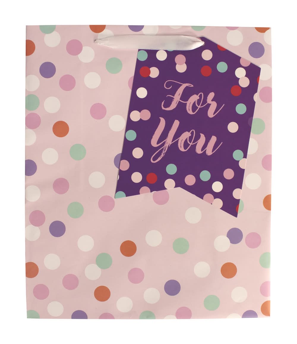 Pastel Polka Dot For You Gift Bag Large