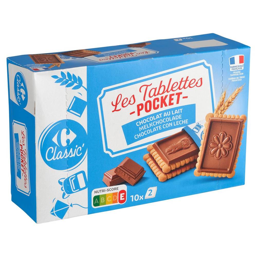 Carrefour Le Petit Beurre Chocolat Lait Tablette 10 x 25 g