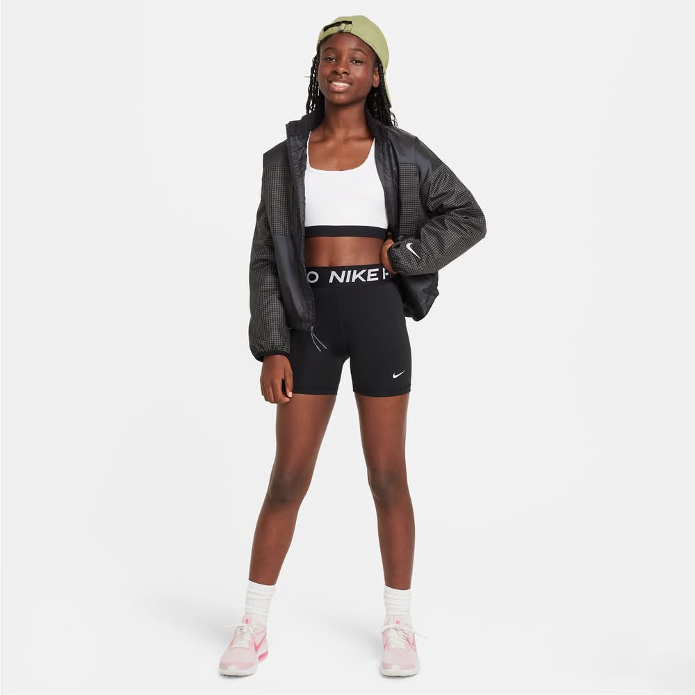 Nike Girls' 3” Pro Shorts (Black, XS)