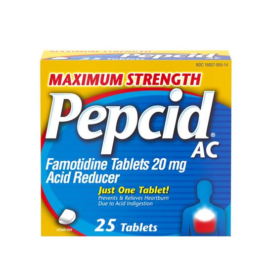 Pepcid AC Maximum Strength Heartburn Prevention & Relief Tablets, 25 CT