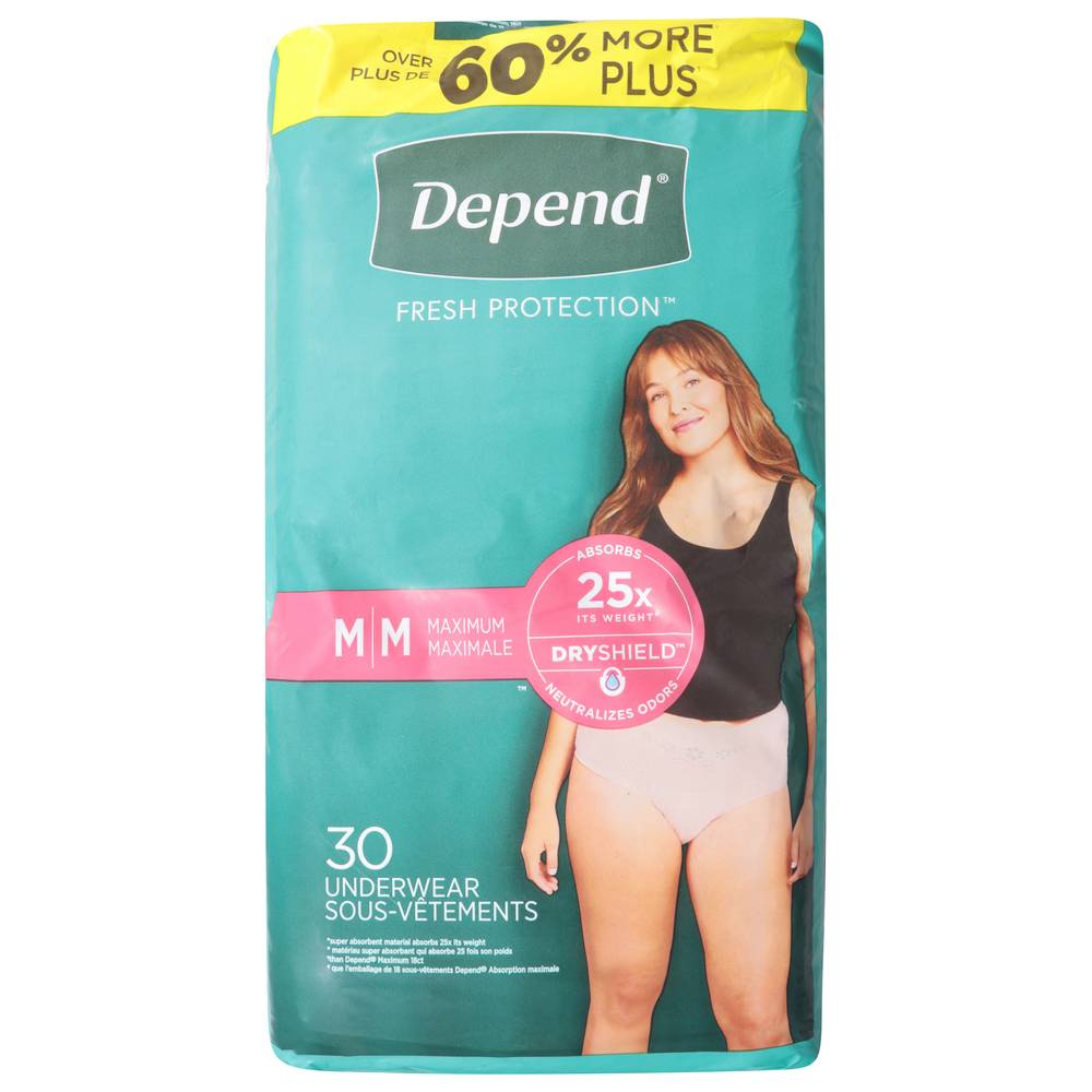 Depend M Maximum Fit-Flex Underwear For Women