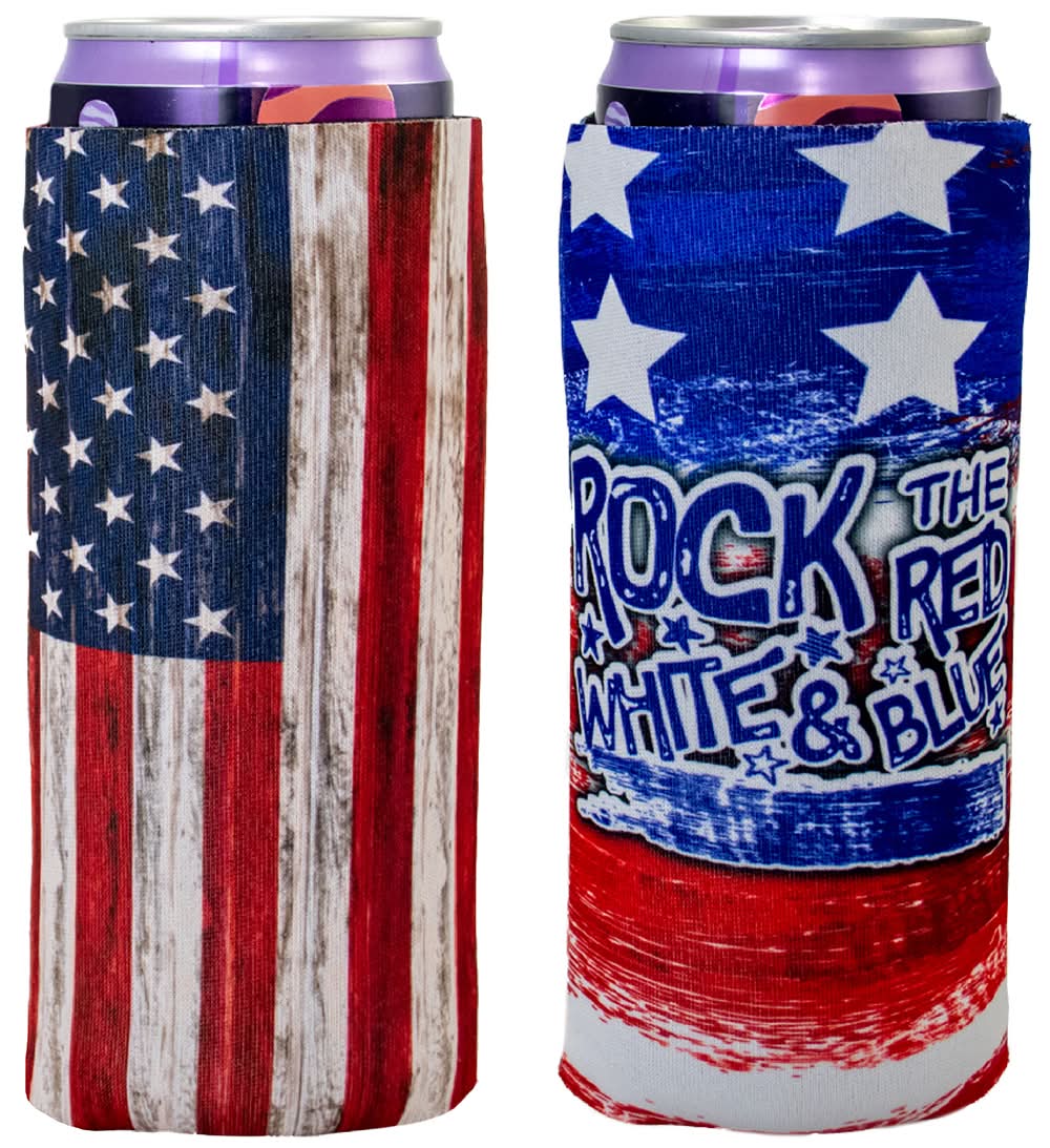 US POLY CAN SLEEVE * SLIM PATRIOTIC ASSORTMENT