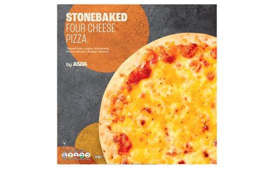 Asda Stonebaked Four Cheese Pizza 330g