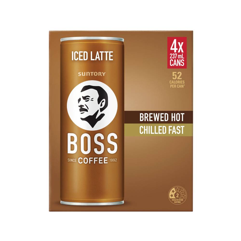 Boss Latte 4x237ml 4 pack