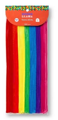 Mondo Llama Classic Fuzzy Sticks 6+ Years, Assorted (100 ct)