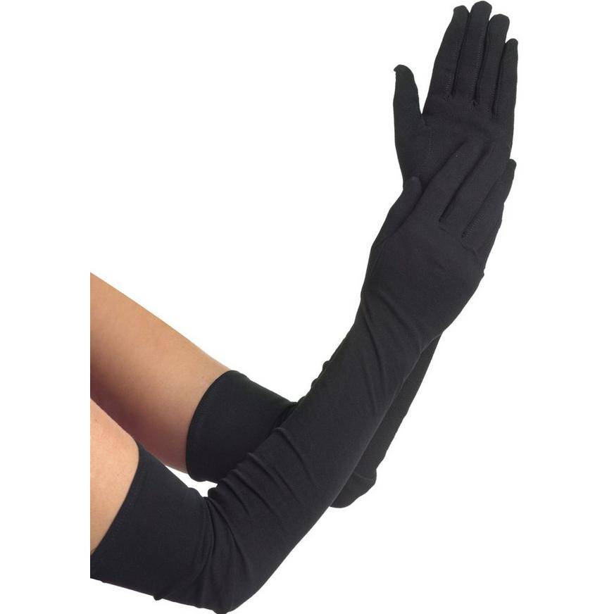 Party City Adult Extra Long Black Gloves (female/black)