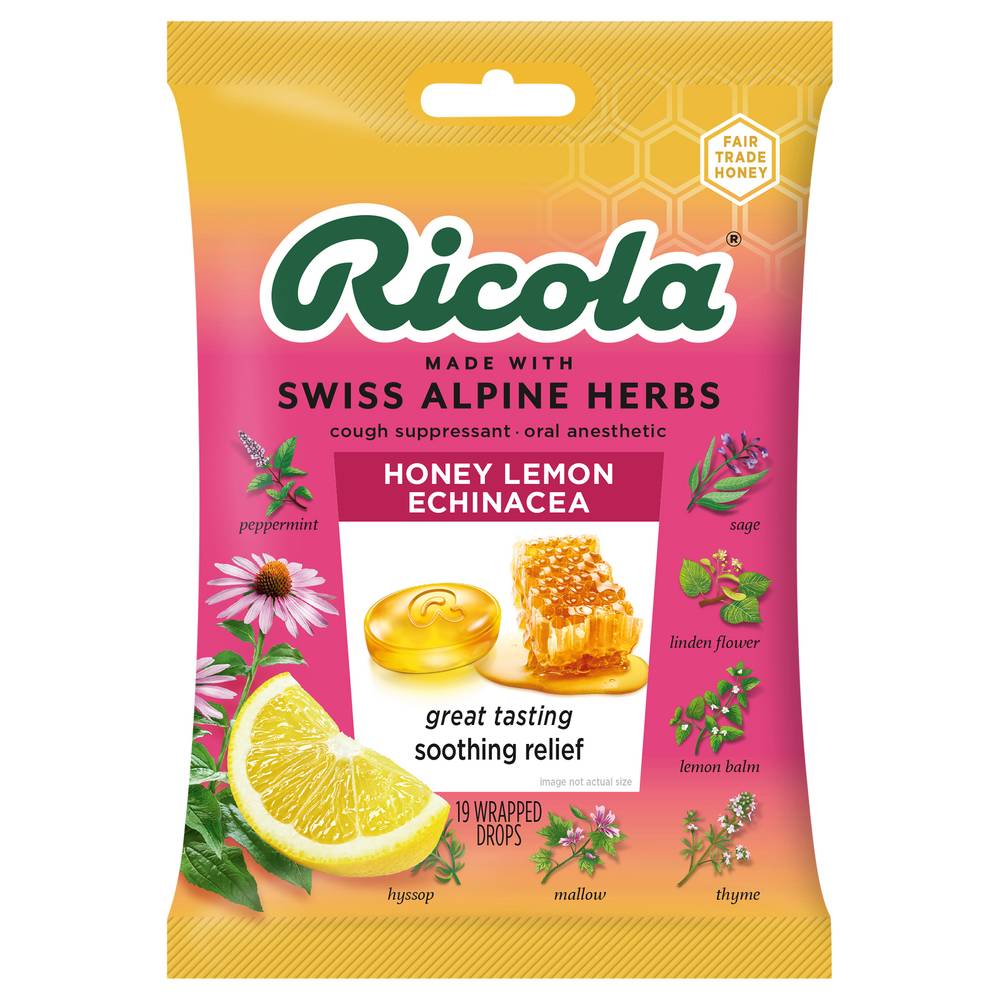 Ricola Cough Suppressant, Honey Lemon Echinacea (2.4 oz, 19 ct)