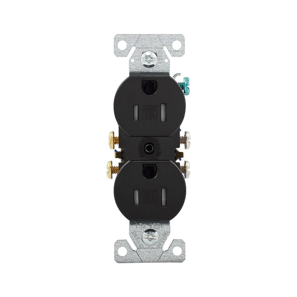 Eaton 15-Amp 120-volt Tamper Resistant Residential Duplex Outlet, Black | TR270BK-BX-LW