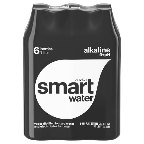 Smartwater Alkaline Distilled Water (6 pack, 33.8 fl oz)