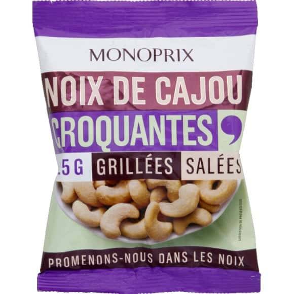 Monoprix Noix De Cajou Croquantes Grillées Et Salées Le Sachet De 125G