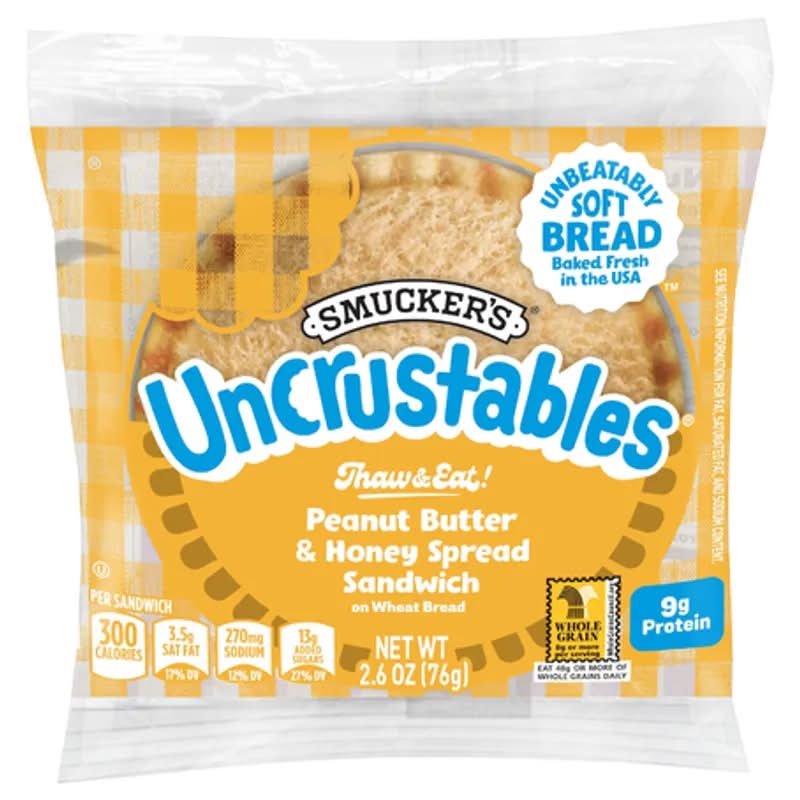Smucker's Uncrustables Peanut Butter and Honey Spread Sandwich