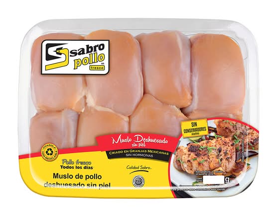 Sabropollo muslo deshuesado sin piel (unidad: 1 kg aprox)