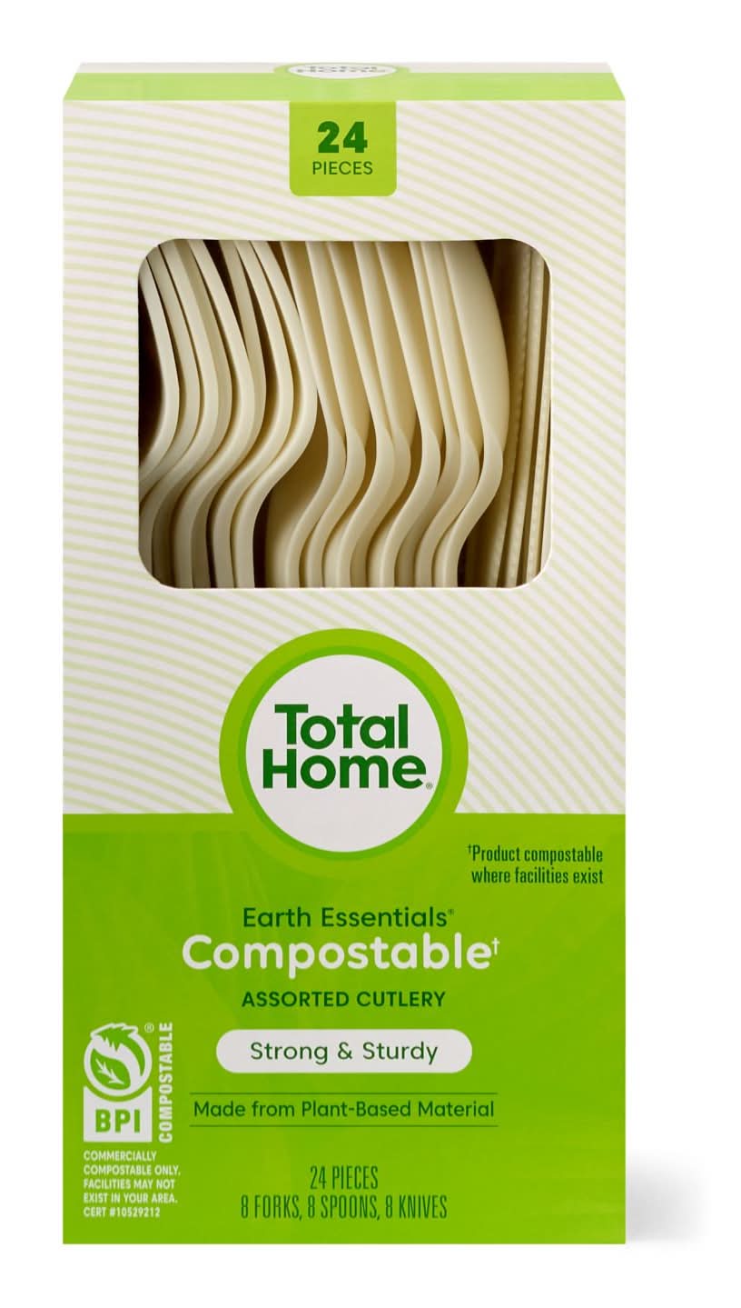Total Home Earth Essentials Compostable Assorted Cutlery (24 ct)