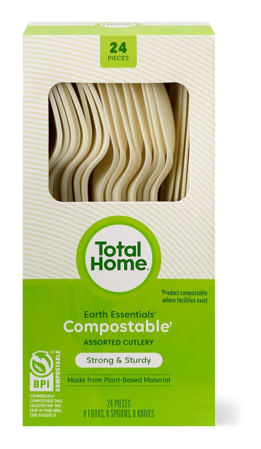Total Home Earth Essentials Compostable Assorted Cutlery (24 ct)