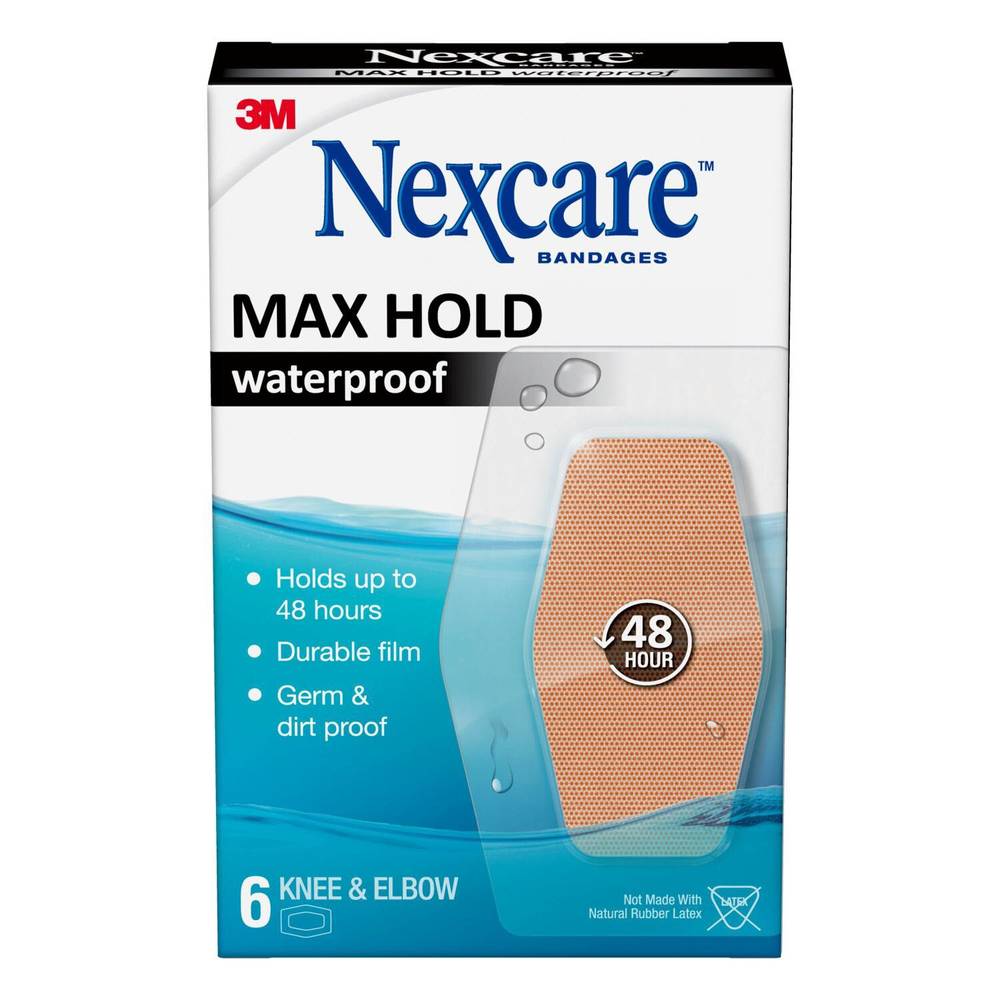 Nexcare Max Hold Knee & Elbow Waterproof Bandages ( 6 ct)