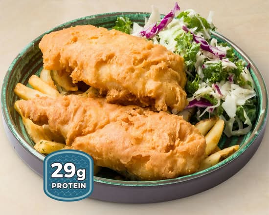 2 PIECE BATTERED FISH & CHIPS