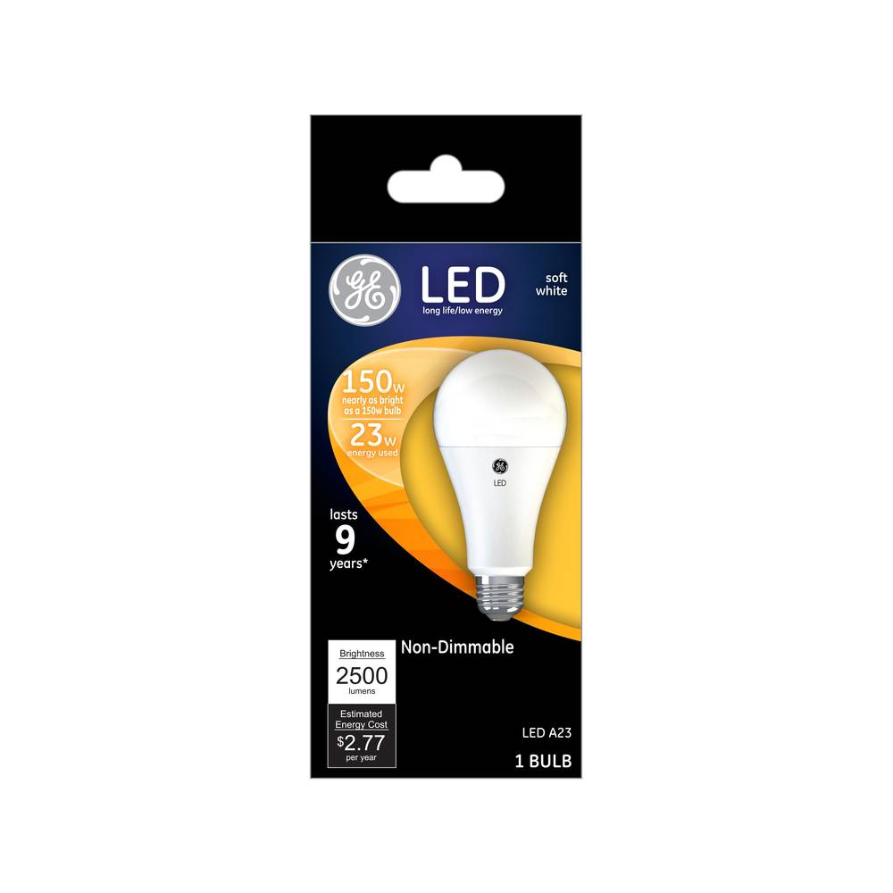 GE Soft White 150W Replacement LED E26 Base A23 Light Bulb (1 Pack)