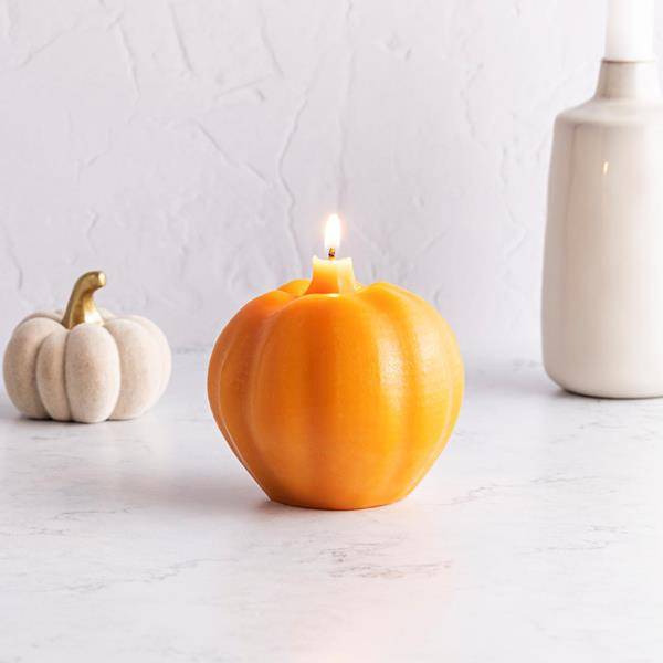 Orange Pumpkin Shaped Candle