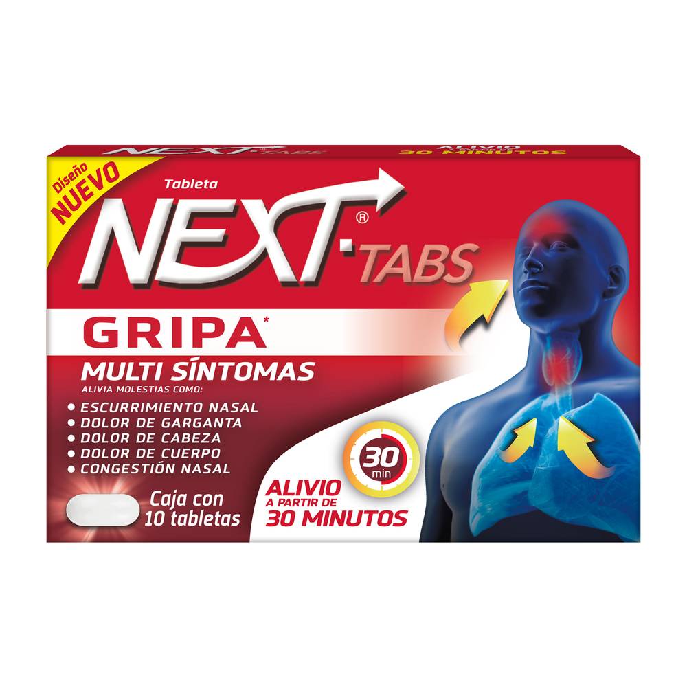 Genomma Lab · Next tabletas 500 mg/25 mg/5 mg/4 mg (10 un)