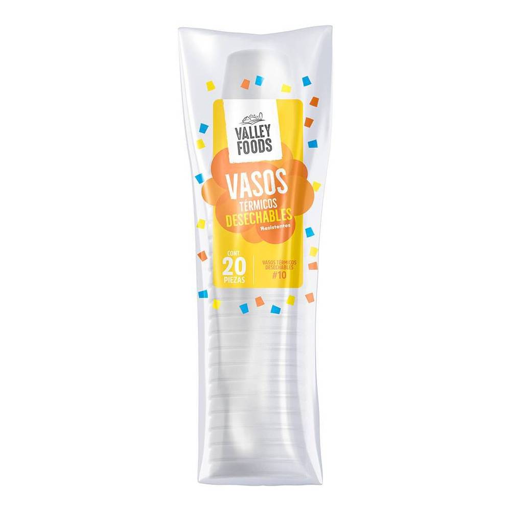 Valley foods vasos térmicos desechables (20 un)