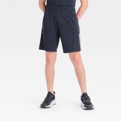 All In Motion Boy's Training Shorts, L, Black