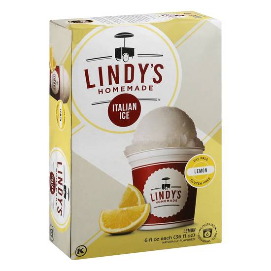Lindy's Homemade Lemon Italian Ice (6 x 6 fl oz)