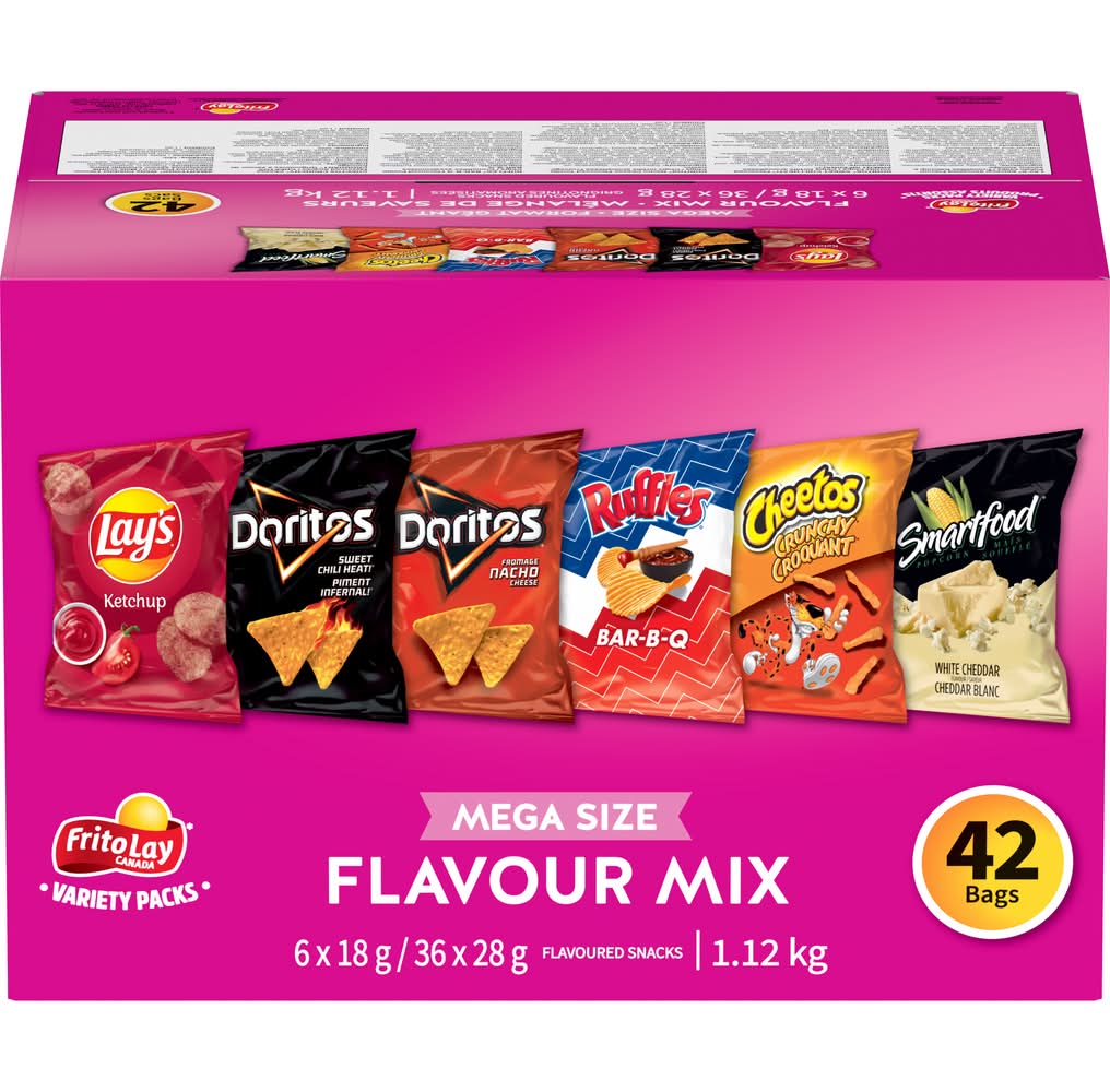 Frito-Lay Mega Variety Snack packs (1.12 kg, 42 ct)