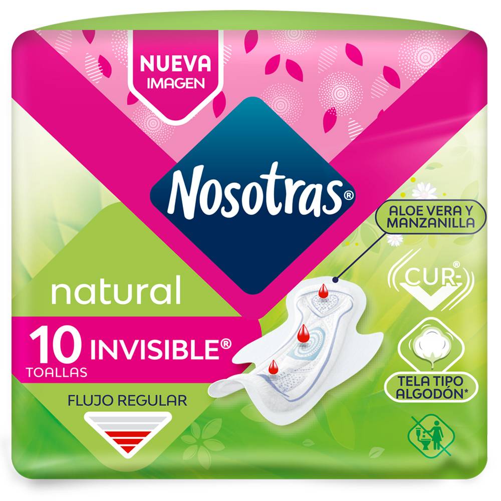 Nosotras TOALL SANIT NATU INVIS TELA *10