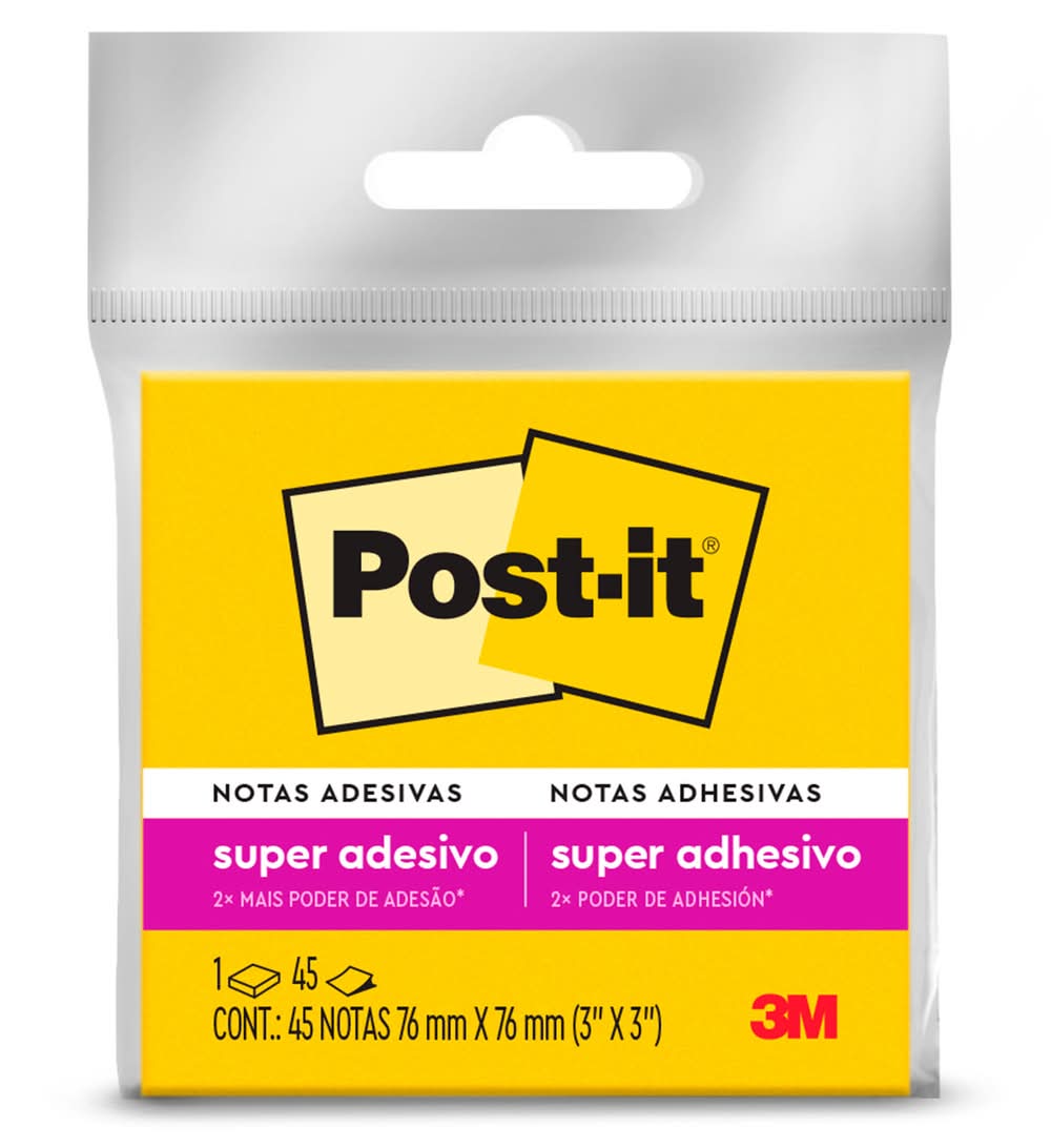 Post-It · Bloc de notas adhesivas 45 hojas - 76 x 76 mm - Amarillo (45 un)