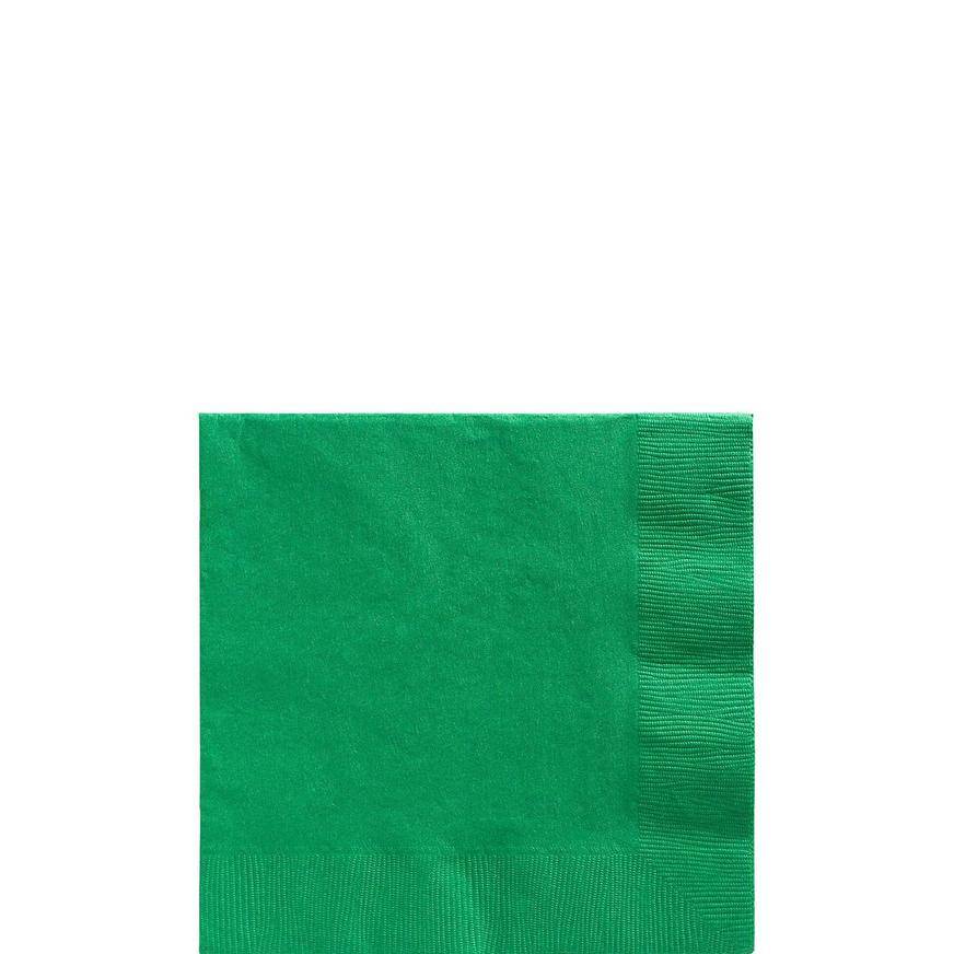 Festive Green Paper Beverage Napkins, 5in, 40ct