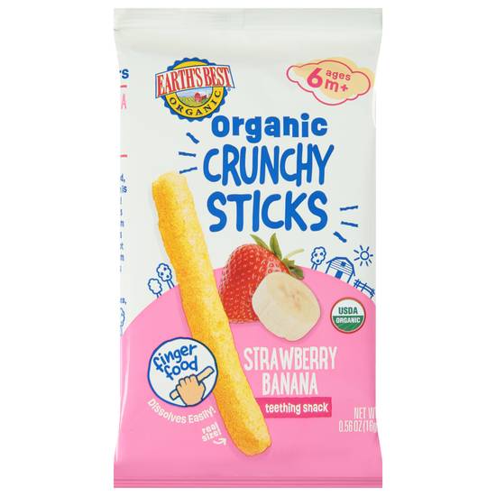 Earths Best Organic Crunchy Sticks Strawberry Banana