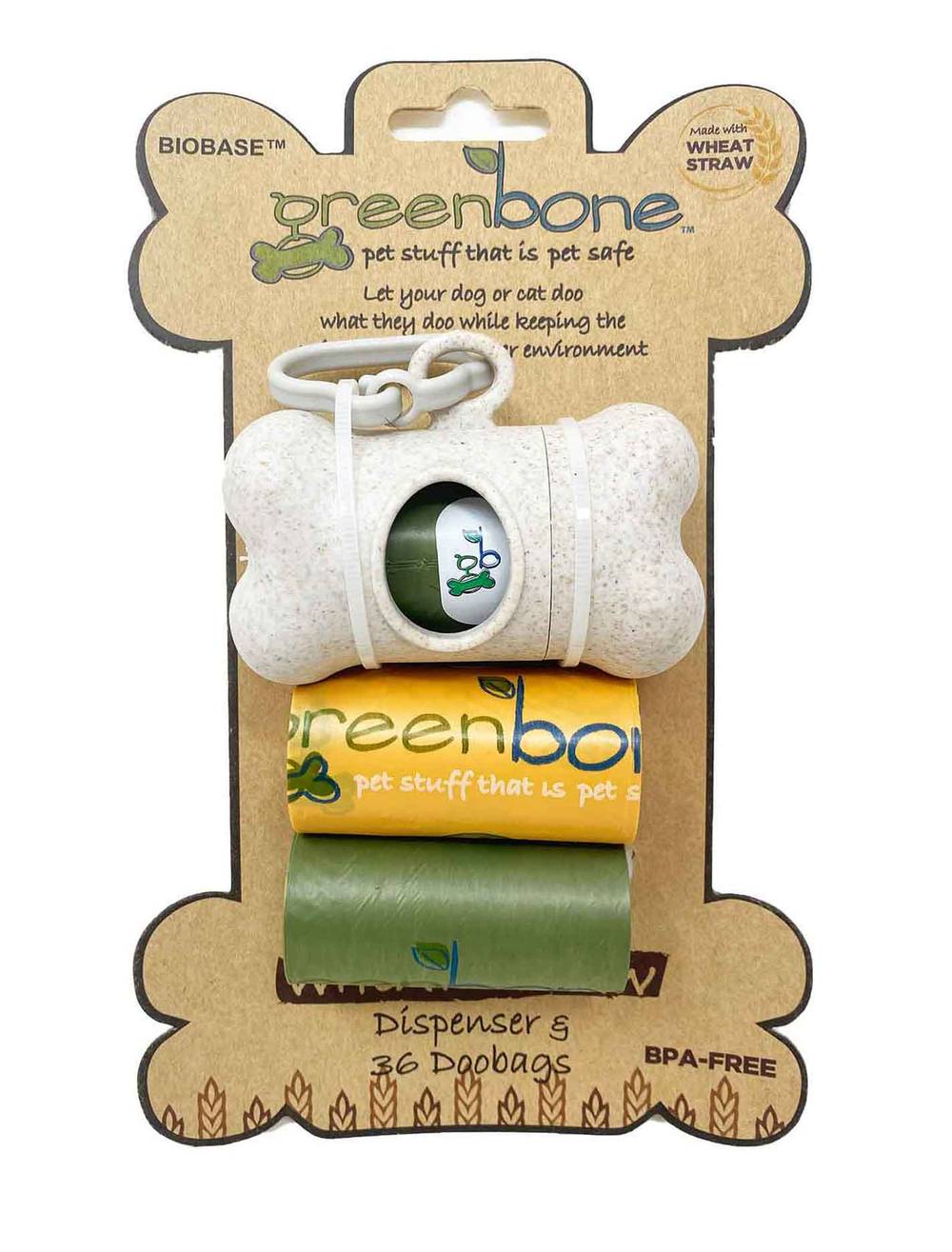 Greenbone Wheatstraw Waste Bag Dispenser, 3 Rolls