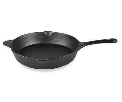 Real Living Cast Iron Frying Pan, Black