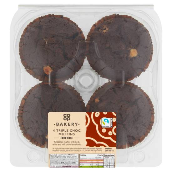 Co-op Bakery Triple Choc Muffins (4 pack)