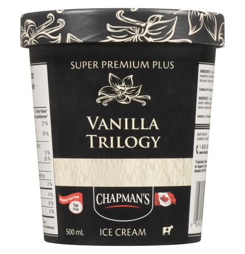 Chapman's Super Premium Plustrilogy Ice Cream, Vanilla (500 ml)