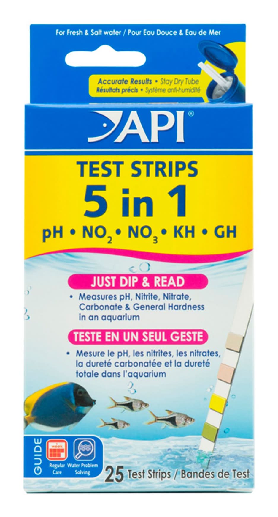 API® 5 in 1 Aquarium Test Strips (Size: 25 Count)