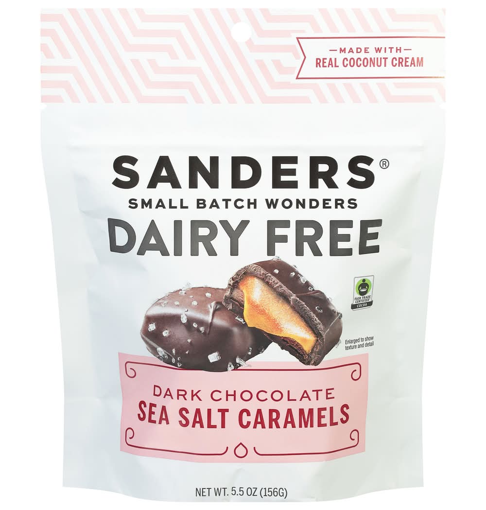 Sanders Dairy Free Dark Chocolate, Sea Salt Caramels (5.5 oz)