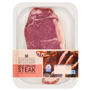 Co-op British Beef Sirloin Steak 227g (Co-op Member Price £4.75 *T&Cs apply)