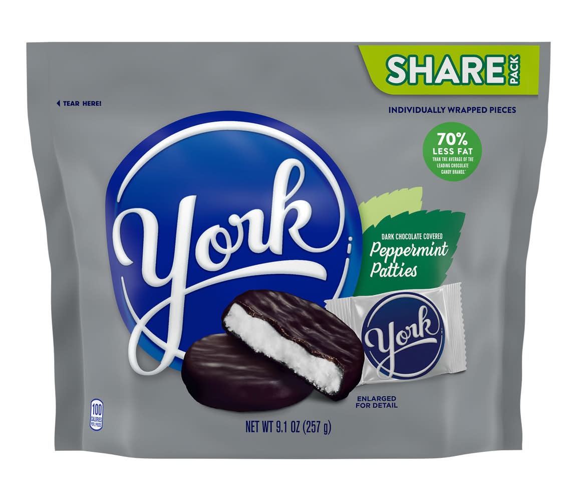 York Gluten Free Dark Chocolate Covered Patties, Peppermint (9.1 oz)
