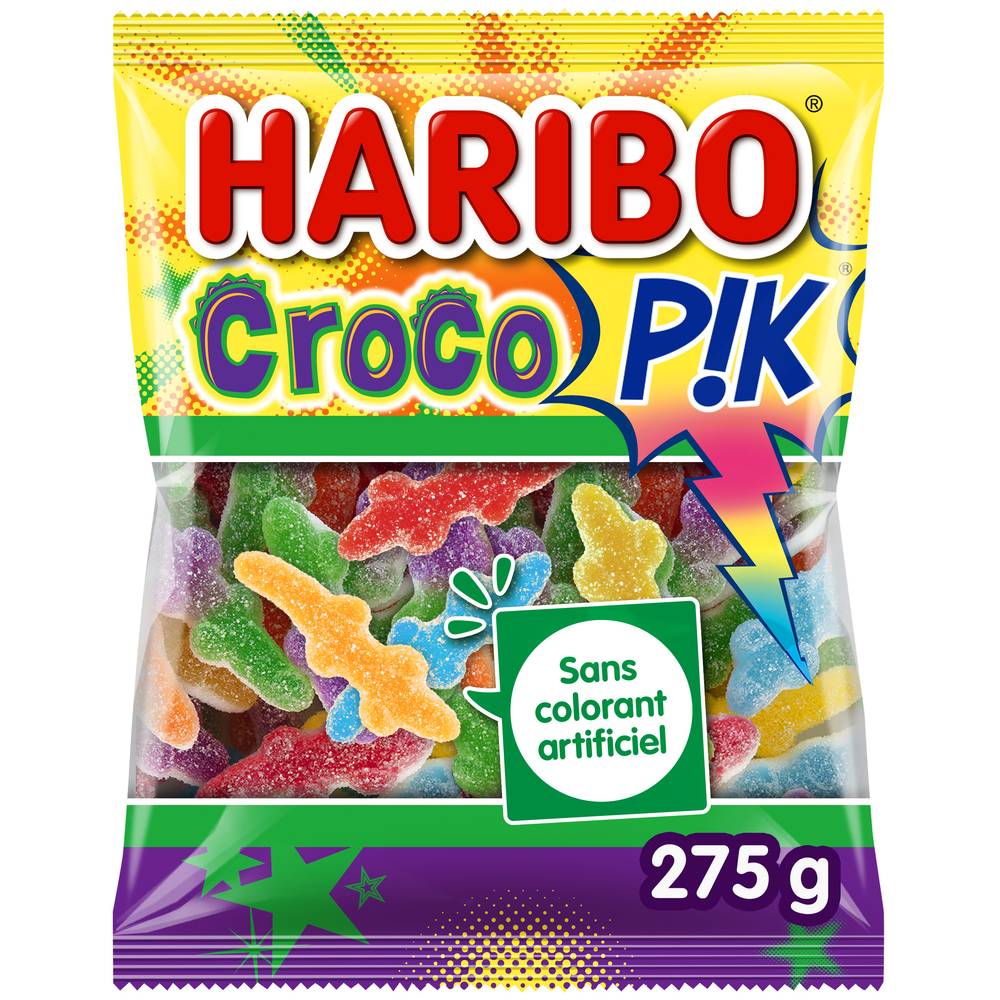 Haribo - Bonbons acidulés croco, ananas - orange (275g)