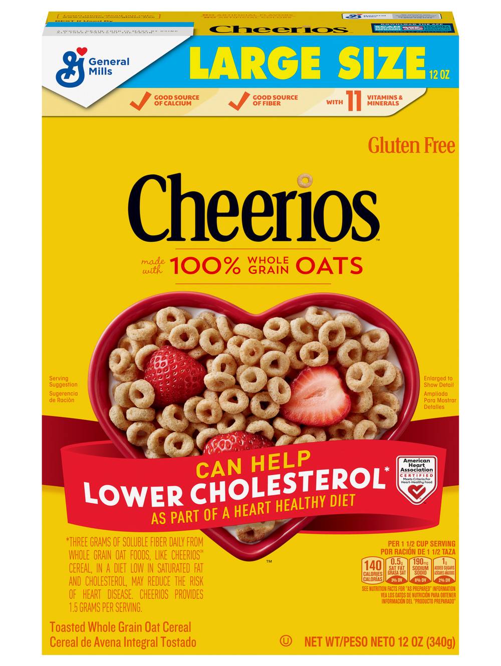 Cheerios Large Size Whole Grain Oats Cereal (12 oz)