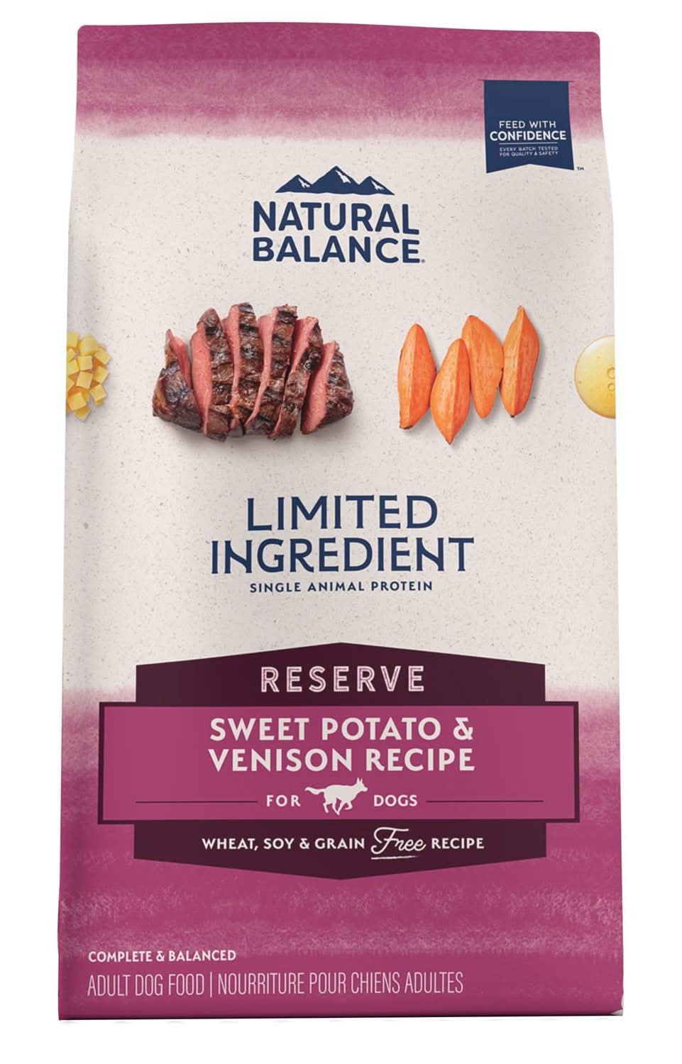 Natural Balance Limited Ingredient Reserve Sweet Potato & Venison Recipe Adult Dog Food, 22 lb
