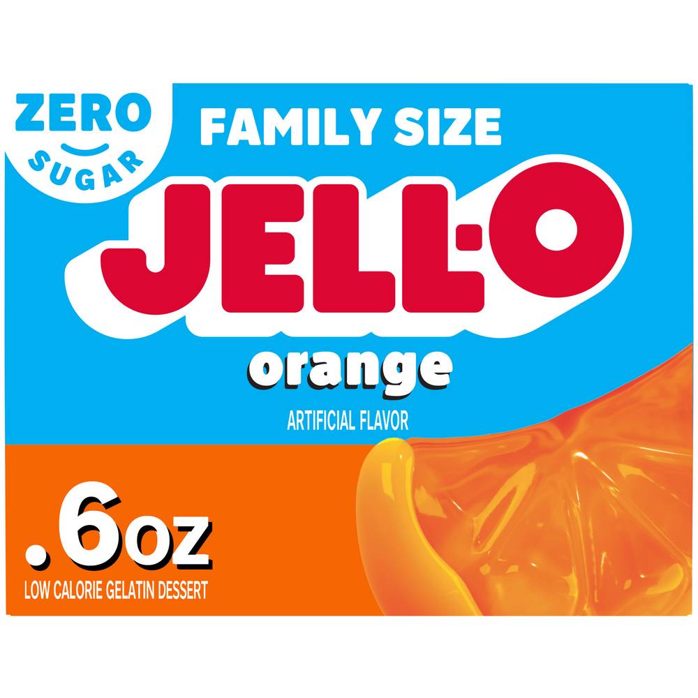 Jell-O Sugar Free Gelatin Dessert Mix, Orange (0.6 oz)