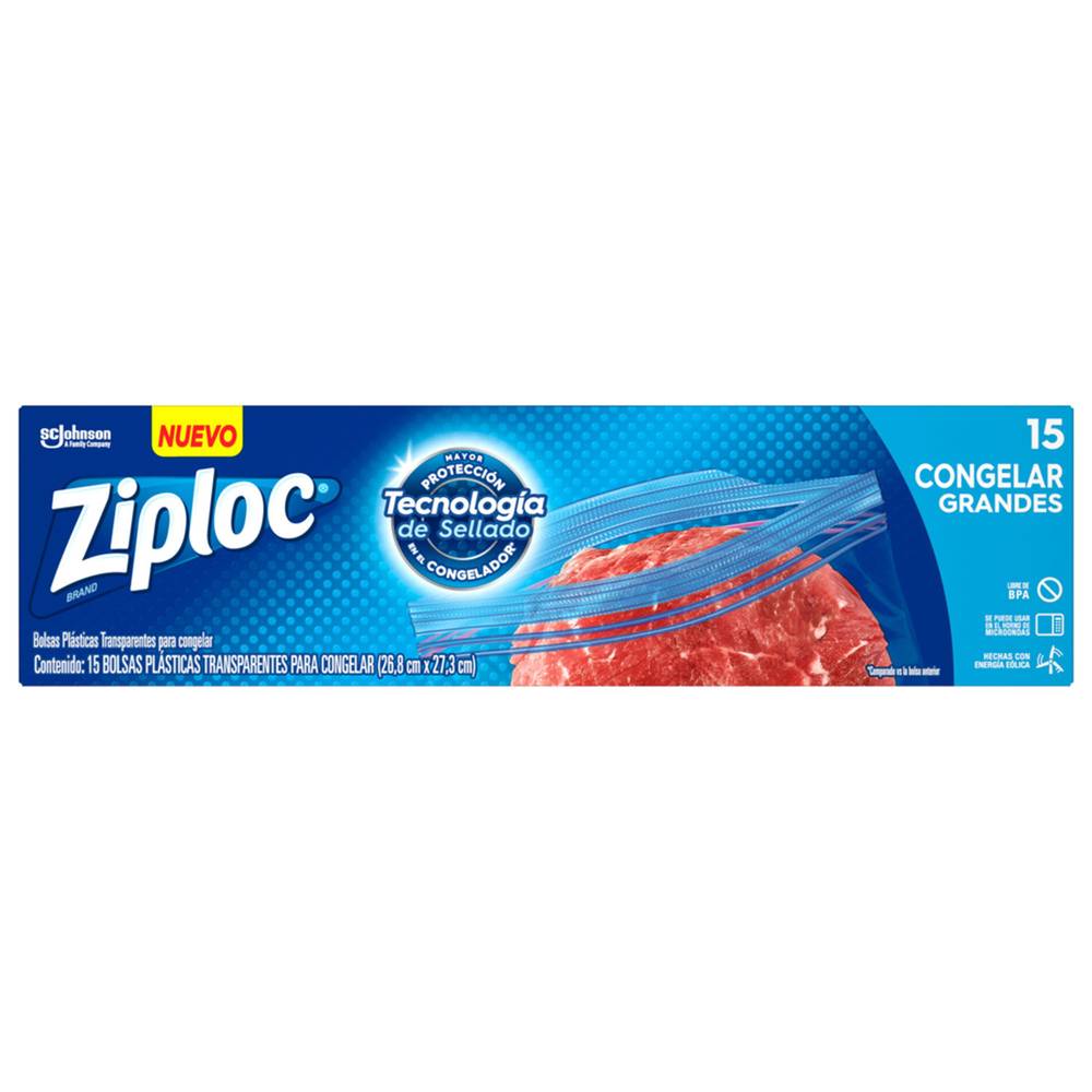 Ziploc · Bolsa reutilizable para congelar, G (15 un)