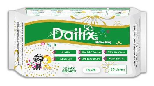 Dailix每日健檢乾爽透氣抑菌護墊30片-18cm #168811
